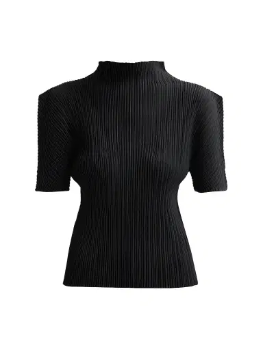 Issey Miyake Women's Box Shoulder Pleats Top - Black - Size XS | Thumbnail 1