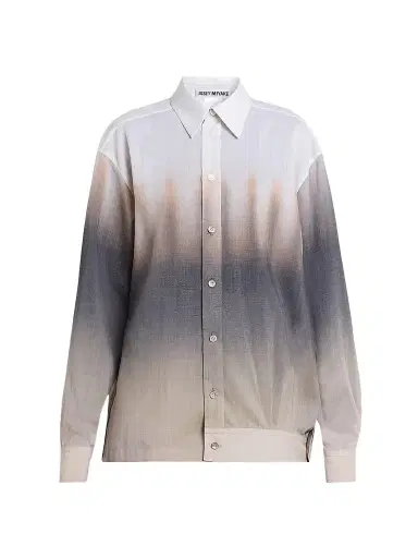 Issey Miyake Women's Plumage Ombré Button-Front Shirt - Chukar - Size Small | Thumbnail 1