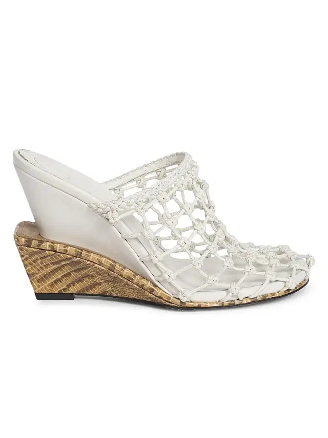Jacquemus Women's Les Doubles Tresses 100MM Leather Mules - Off White Beige
