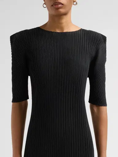 Issey Miyake Women's Box Shoulder Pleats Midi Dress | Thumbnail 5 Issey Miyake Women's Box Shoulder Pleats Midi Dress | Thumbnail 5