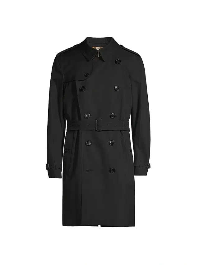 Burberry Men's Kensington Heritage Mid-Length Trench Coat - Black