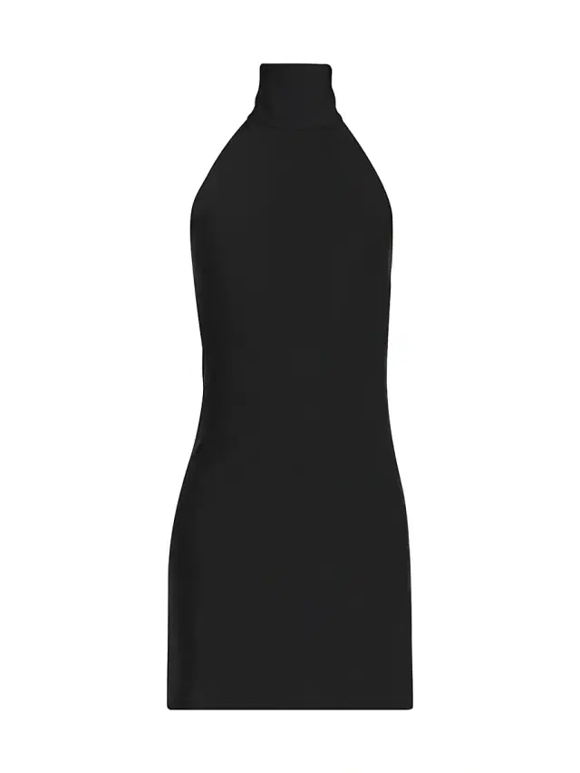 Courreges Women's Banded Halter Jersey Minidress - Black