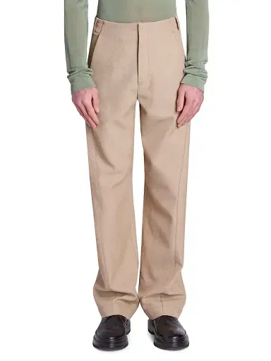 Jacquemus Men's Wool-Blend Flat-Front Pants | Thumbnail 3