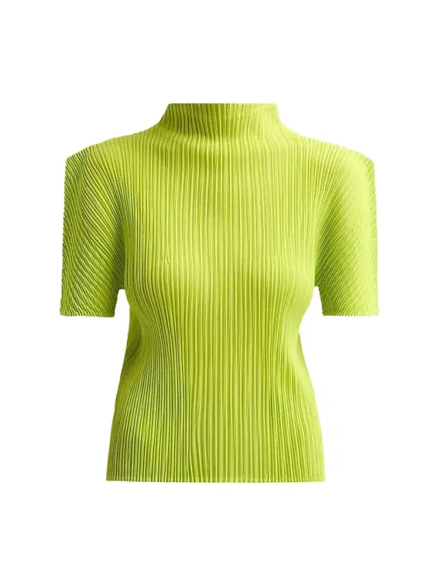 Issey Miyake Women's Box Shoulder Pleats Top - Parakeet Green