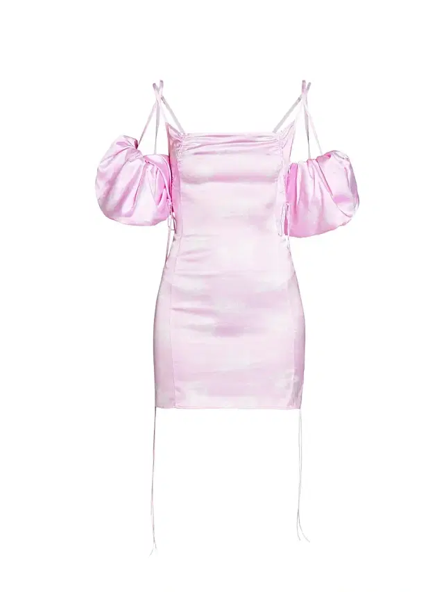 Jacquemus Women's Chouchou Puff-Sleeve Satin Minidress - Print Toile De Jouy Pink
