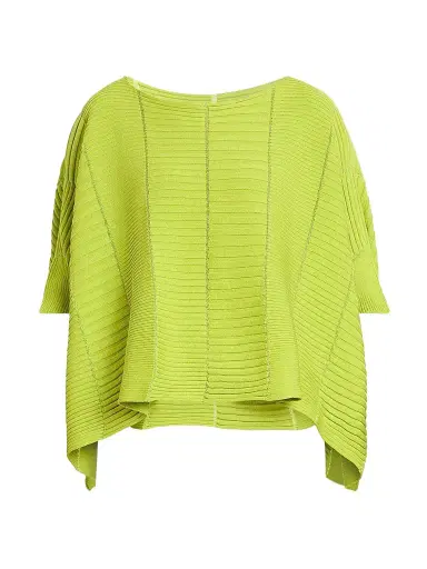 Issey Miyake Women's Column Knit Cotton-Blend Top - Parakeet Green - Size Small | Thumbnail 1