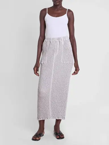 Issey Miyake Women's Wavelet Ensemble Textured Pencil Midi Skirt | Thumbnail 2 Issey Miyake Women's Wavelet Ensemble Textured Pencil Midi Skirt | Thumbnail 2