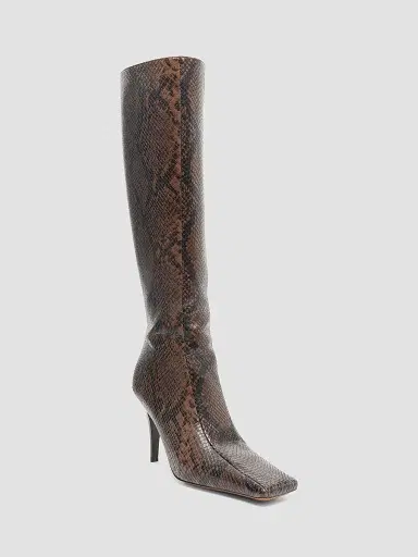 Stella McCartney Women's 95MM Snakeskin-Printed Knee-High Boots - Coffee | Thumbnail 2