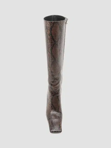 Stella McCartney Women's 95MM Snakeskin-Printed Knee-High Boots - Coffee | Thumbnail 4