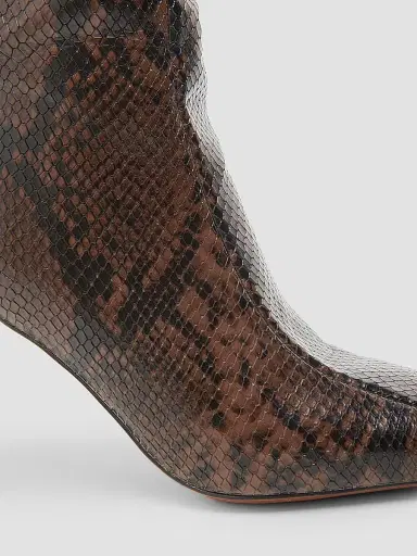 Stella McCartney Women's 95MM Snakeskin-Printed Knee-High Boots - Coffee | Thumbnail 5