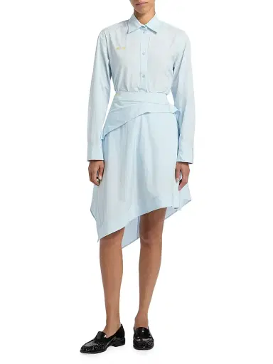 JW Anderson Women's Drape Asymmetric Skirt - Pale Blue | Thumbnail 2