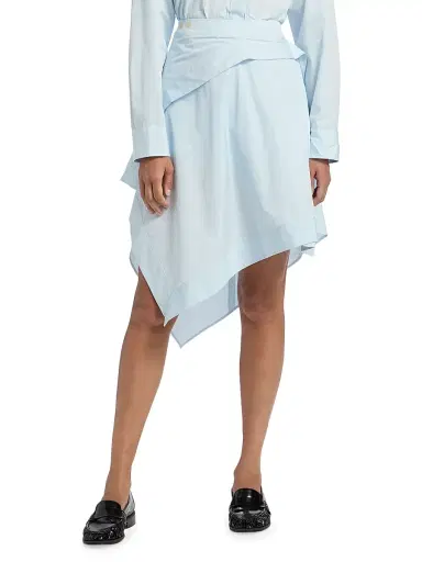 JW Anderson Women's Drape Asymmetric Skirt - Pale Blue | Thumbnail 3