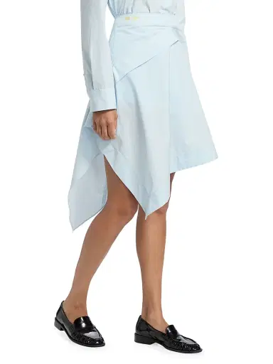 JW Anderson Women's Drape Asymmetric Skirt - Pale Blue | Thumbnail 4