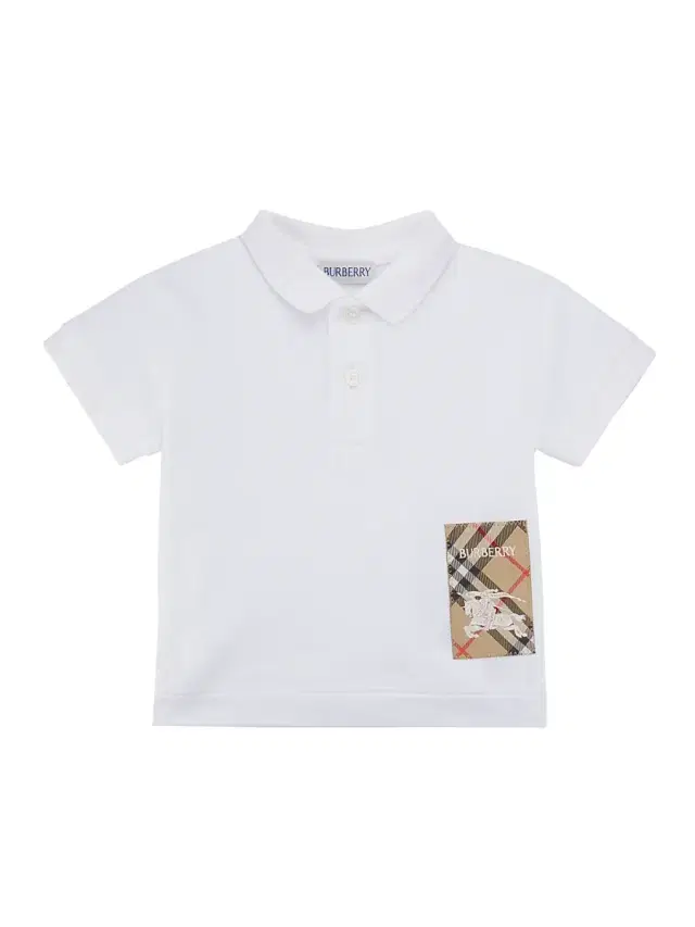 Burberry Little Boy's & Boy's EKD Check Patch Polo Shirt - White