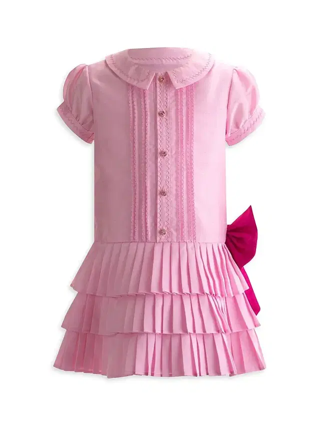 Eloise Little Girl's & Girl's Eloise Puff-Sleeve Drop-Waist Shirtdress - Pink