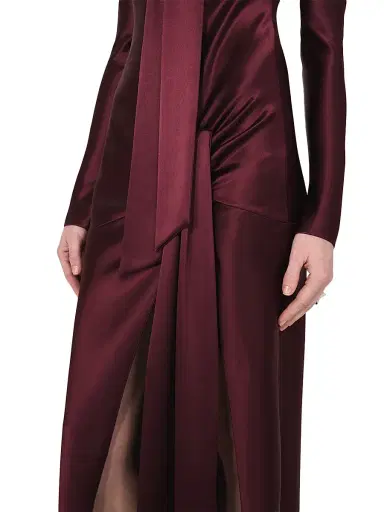 GALVAN LONDON Women's Emilie Tie-Front Maxi-Dress - Oxblood - Size 4 | Thumbnail 4 GALVAN LONDON Women's Emilie Tie-Front Maxi-Dress - Oxblood - Size 4 | Thumbnail 4