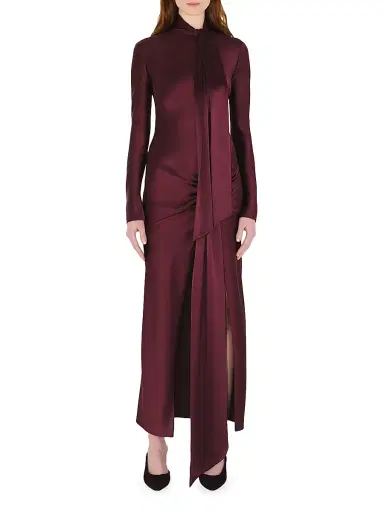GALVAN LONDON Women's Emilie Tie-Front Maxi-Dress - Oxblood - Size 4 | Thumbnail 1 GALVAN LONDON Women's Emilie Tie-Front Maxi-Dress - Oxblood - Size 4 | Thumbnail 1