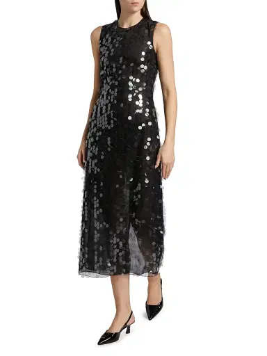 16Arlington Women's Tovia Paillettes Sheath Midi-Dress - Ghiaccio Nero | Thumbnail 2
