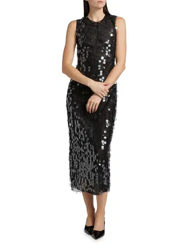 16Arlington Women's Tovia Paillettes Sheath Midi-Dress - Ghiaccio Nero | Thumbnail 3