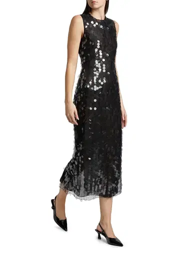 16Arlington Women's Tovia Paillettes Sheath Midi-Dress - Ghiaccio Nero | Thumbnail 4