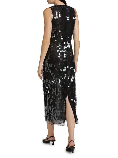 16Arlington Women's Tovia Paillettes Sheath Midi-Dress - Ghiaccio Nero | Thumbnail 5