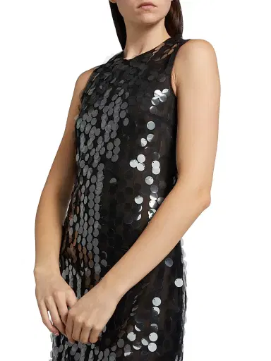 16Arlington Women's Tovia Paillettes Sheath Midi-Dress - Ghiaccio Nero | Thumbnail 6