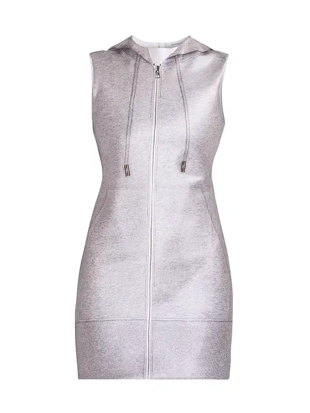 JW Anderson Women's Hooded Sheath Minidress - Grey Melange