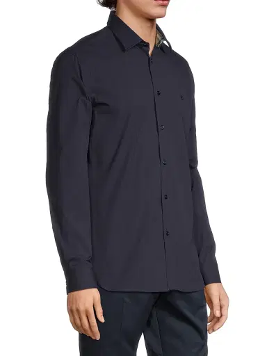 Burberry Men's Sherfield Button-Front Shirt - Navy - Size Small | Thumbnail 4 Burberry Men's Sherfield Button-Front Shirt - Navy - Size Small | Thumbnail 4