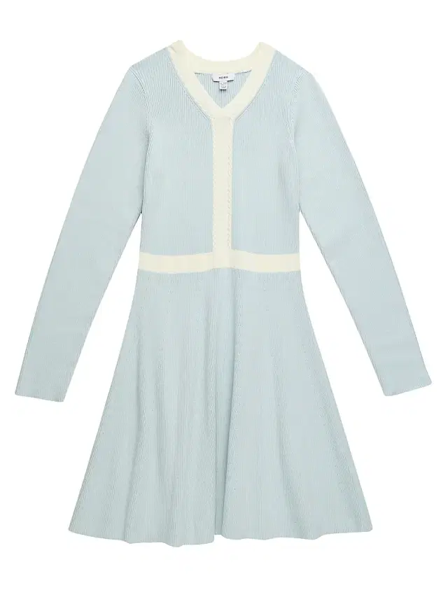 Reiss Girl's Alma Ribbed Dress - Pale Blue