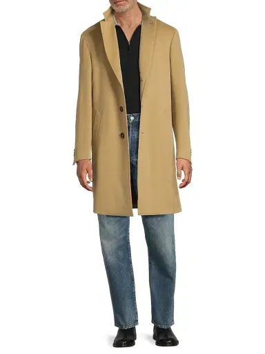 Canali Men's Basic Wool-Cashmere Topcoat - Tan | Thumbnail 2
