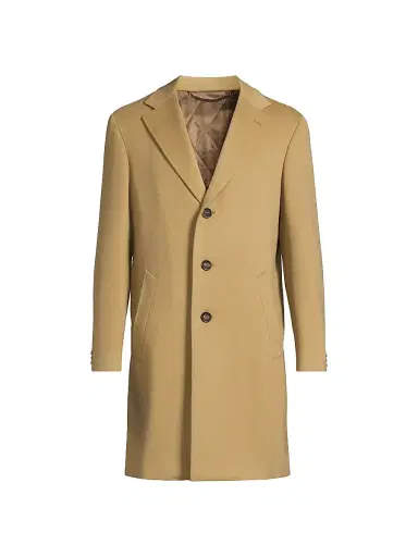 Canali Men's Basic Wool-Cashmere Topcoat - Tan | Thumbnail 1