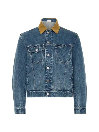 JW Anderson Men's Corduroy Collar Denim Jacket - Mid Blue - Size XXL | Thumbnail 1 JW Anderson Men's Corduroy Collar Denim Jacket - Mid Blue - Size XXL | Thumbnail 1