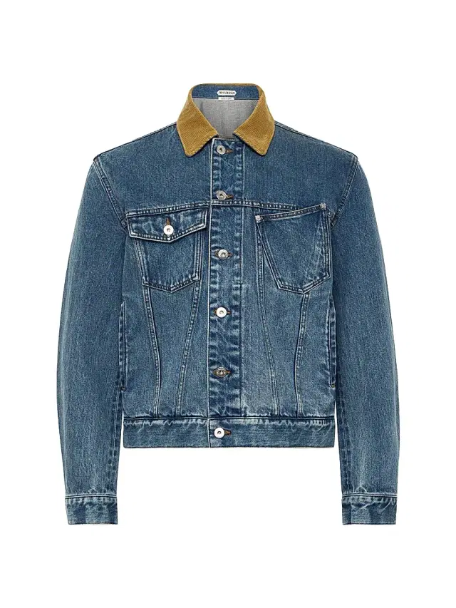 JW Anderson Men's Corduroy Collar Denim Jacket - Mid Blue
