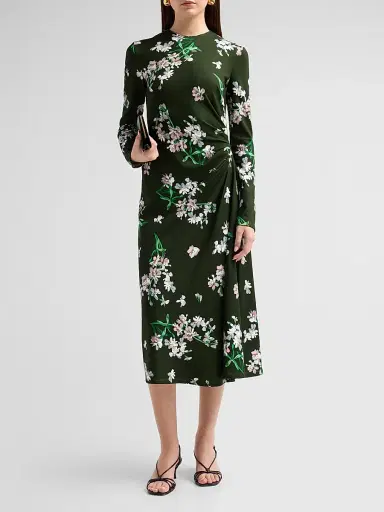 Erdem Women's Floral Ponte Long-Sleeve Midi Dress | Thumbnail 2 Erdem Women's Floral Ponte Long-Sleeve Midi Dress | Thumbnail 2