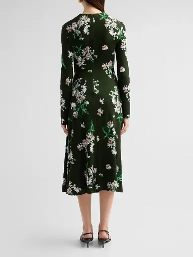 Erdem Women's Floral Ponte Long-Sleeve Midi Dress | Thumbnail 3 Erdem Women's Floral Ponte Long-Sleeve Midi Dress | Thumbnail 3