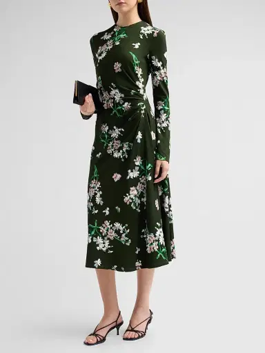 Erdem Women's Floral Ponte Long-Sleeve Midi Dress | Thumbnail 4 Erdem Women's Floral Ponte Long-Sleeve Midi Dress | Thumbnail 4