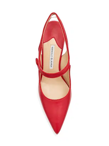 Manolo Blahnik Women's Camparisli 90MM Leather Mary Jane Pumps - Red - Size 8.5 | Thumbnail 4 Manolo Blahnik Women's Camparisli 90MM Leather Mary Jane Pumps - Red - Size 8.5 | Thumbnail 4