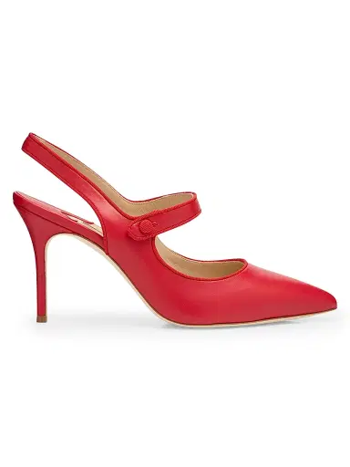 Manolo Blahnik Women's Camparisli 90MM Leather Mary Jane Pumps - Red - Size 8.5 | Thumbnail 1 Manolo Blahnik Women's Camparisli 90MM Leather Mary Jane Pumps - Red - Size 8.5 | Thumbnail 1