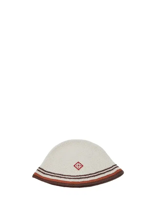 Casablanca Men's Striped Crochet Hat - White