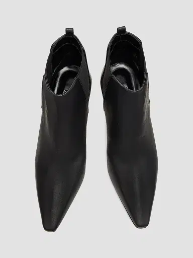 Manolo Blahnik Women's Leather Ankle Boots - Black | Thumbnail 4