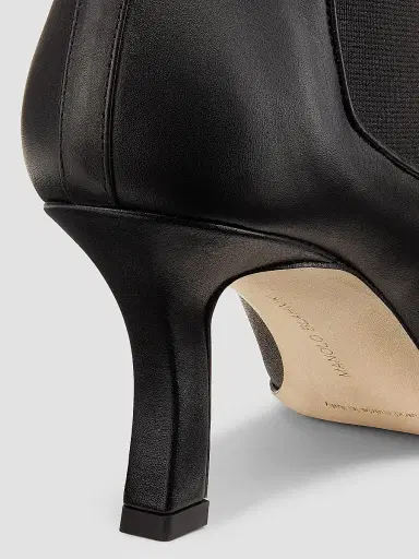 Manolo Blahnik Women's Leather Ankle Boots - Black | Thumbnail 5