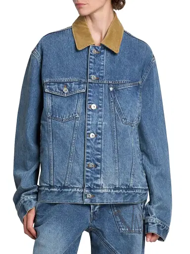 JW Anderson Women's Corduroy-Collar Denim Jacket | Thumbnail 3