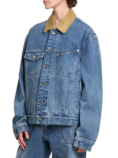 JW Anderson Women's Corduroy-Collar Denim Jacket | Thumbnail 4