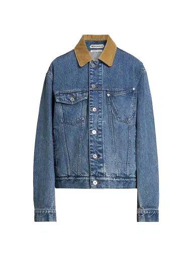 JW Anderson Women's Corduroy-Collar Denim Jacket | Thumbnail 1