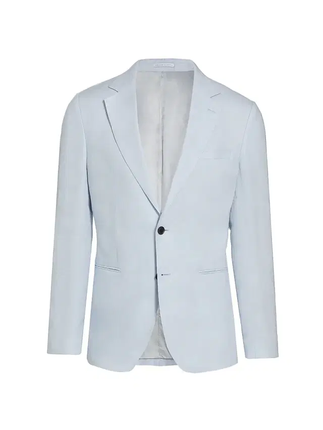 Reiss Men's Kin B Linen Two-Button Blazer - Soft Blue