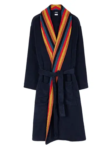 Paul Smith Men's Cotton Striped-Collar Dressing Gown - Size XL | Thumbnail 1