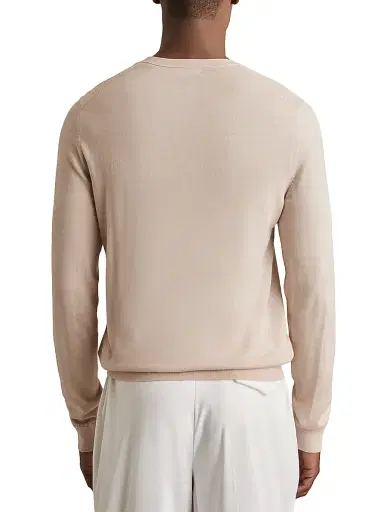 Reiss Men's Wessex Merino Wool Crewneck Sweater - Beige | Thumbnail 3