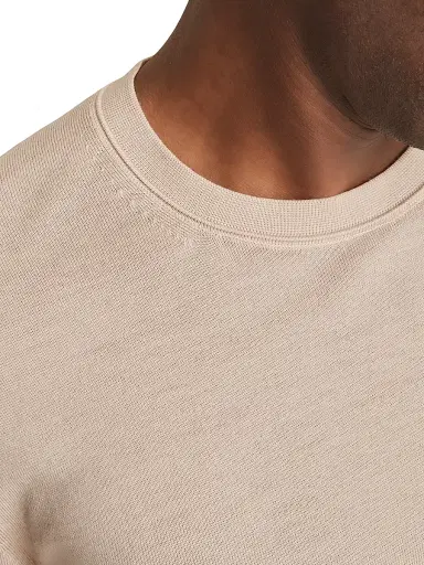 Reiss Men's Wessex Merino Wool Crewneck Sweater - Beige | Thumbnail 4