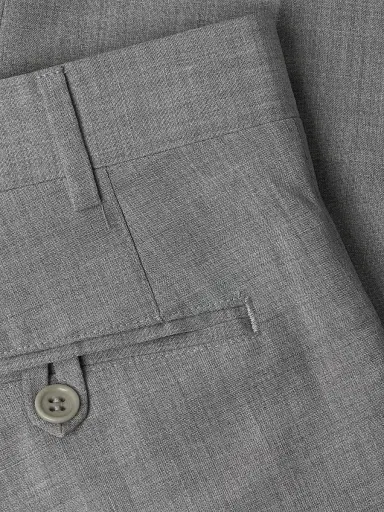 Canali Men's Classic Solid Dress Trousers - Grey | Thumbnail 6 Canali Men's Classic Solid Dress Trousers - Grey | Thumbnail 6