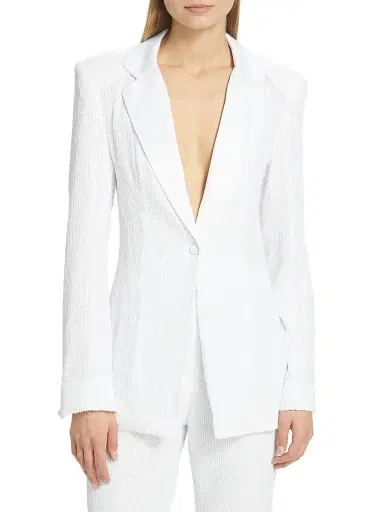 Rotate Birger Christensen Women's Water Sequin Blazer - Bright White | Thumbnail 3 Rotate Birger Christensen Women's Water Sequin Blazer - Bright White | Thumbnail 3